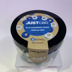 Just CBD Gummies Blue Raspberry Rings 1000mg