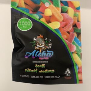 Aloha Sour Neon Worms Gummies