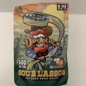 Devour Sour Lassos Rainbow Gummies 500mg